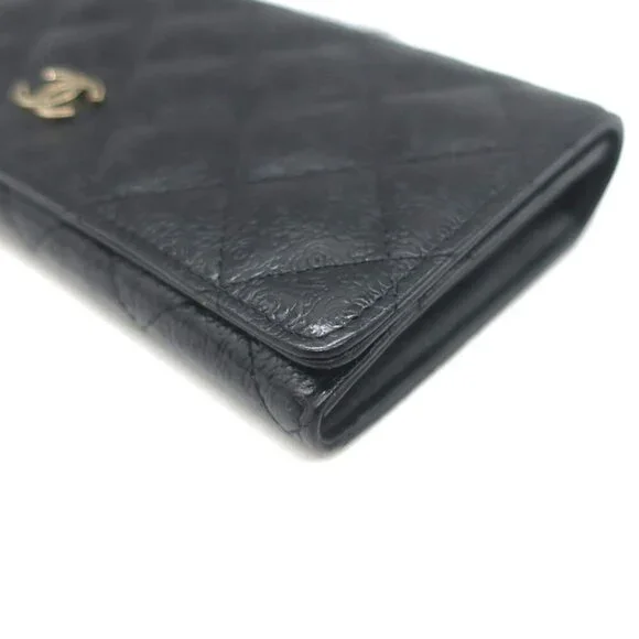 Chanel Camellia-Embossed Quilted Leather L Yen Continental Wallet Black - Picture 10 of 15